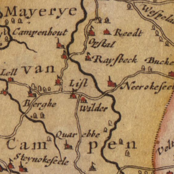 Detail kaart Mayerye van Campenhout 1636