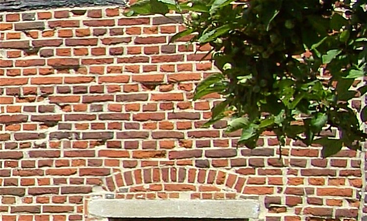 Detail baksteenmuur