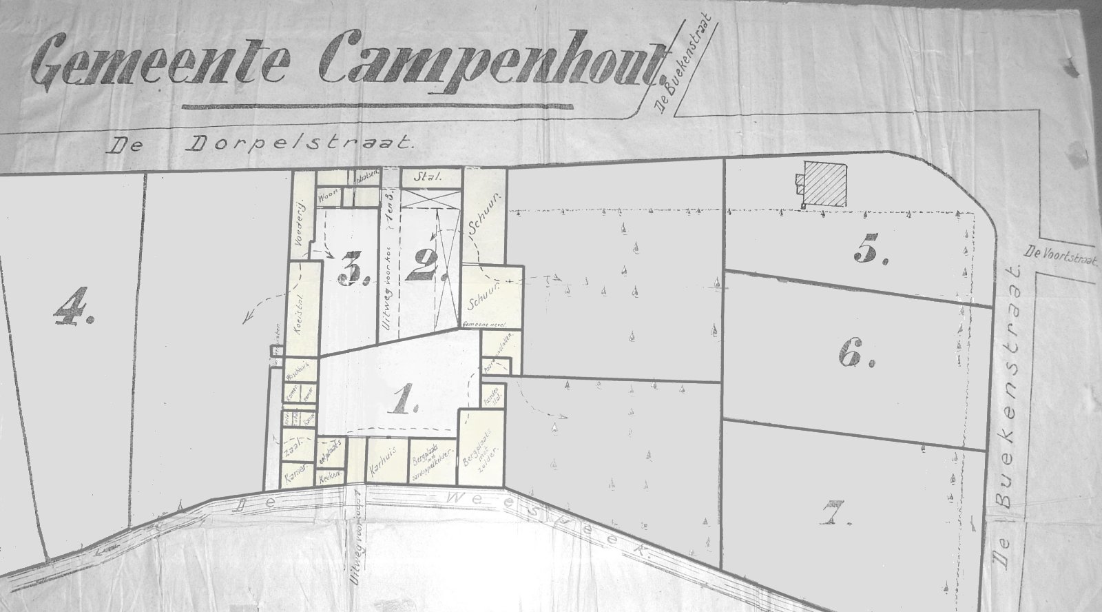 Plattegrond volgens verkoopakte van 1919